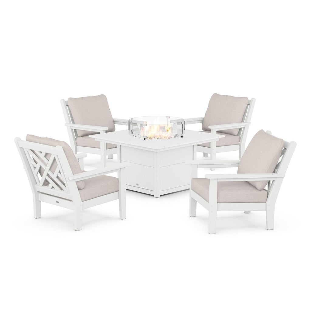 Chippendale 5-Piece Deep Seating Set with Firepit - Retreat Home Furniture