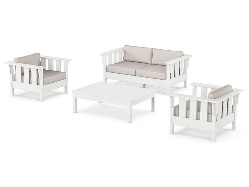 POLYWOOD Acadia 4-Piece Deep Seating Set with Loveseat – Deep