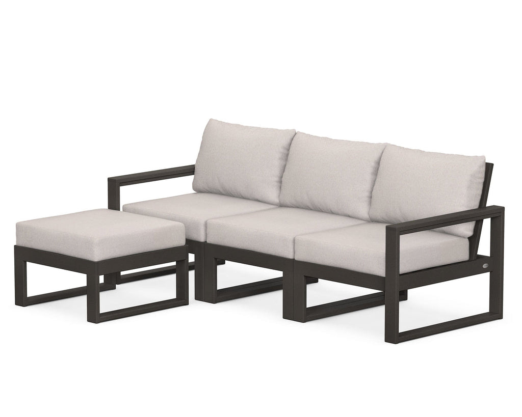 EDGE 4-Piece Modular Deep Seating Set with Ottoman Retreat Home Furniture