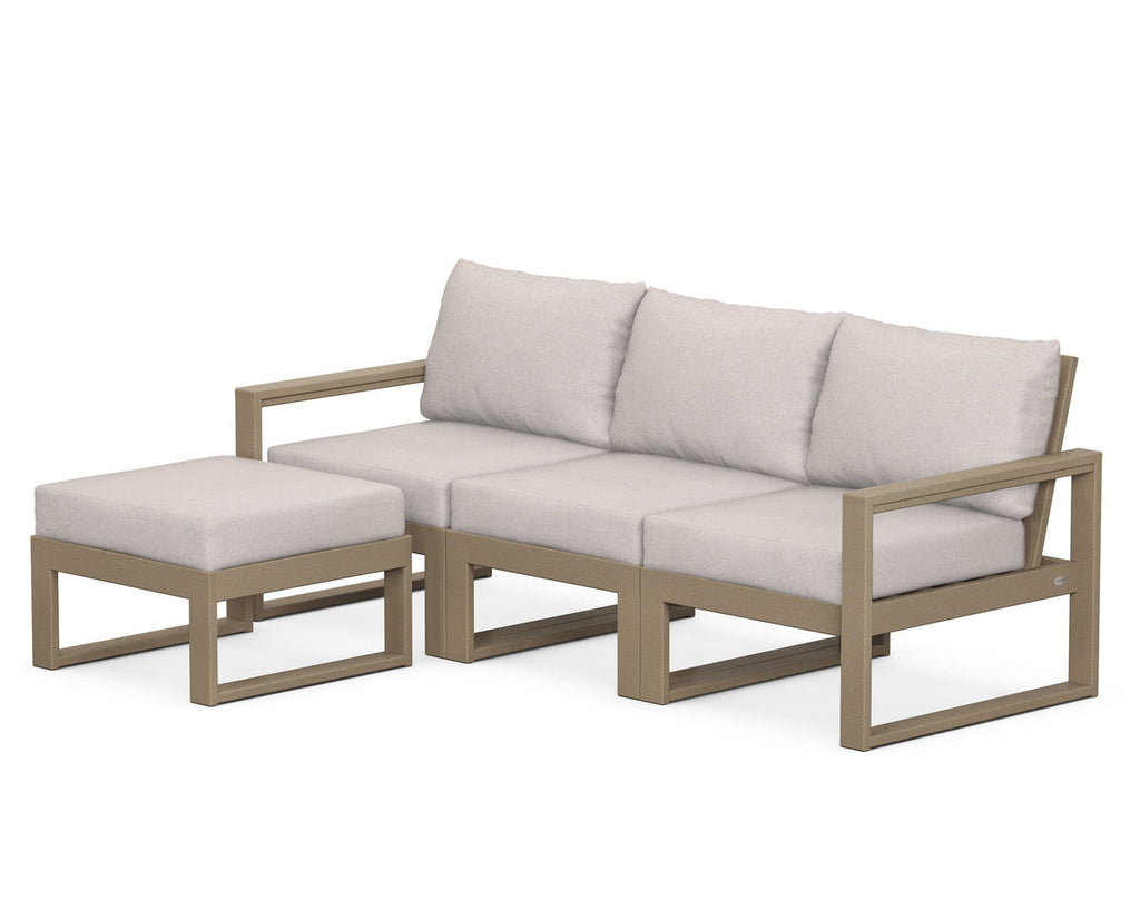 EDGE 4-Piece Modular Deep Seating Set with Ottoman Retreat Home Furniture