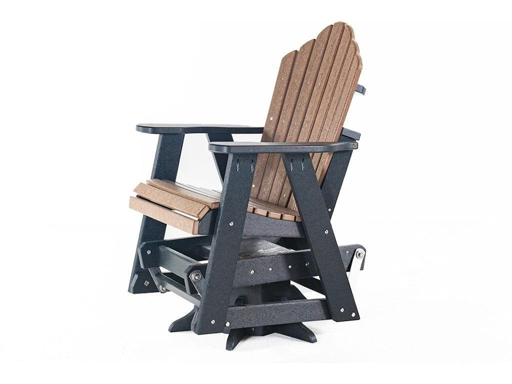 Black and Walnut Single Swivel Glider - Retreat Home Furniture