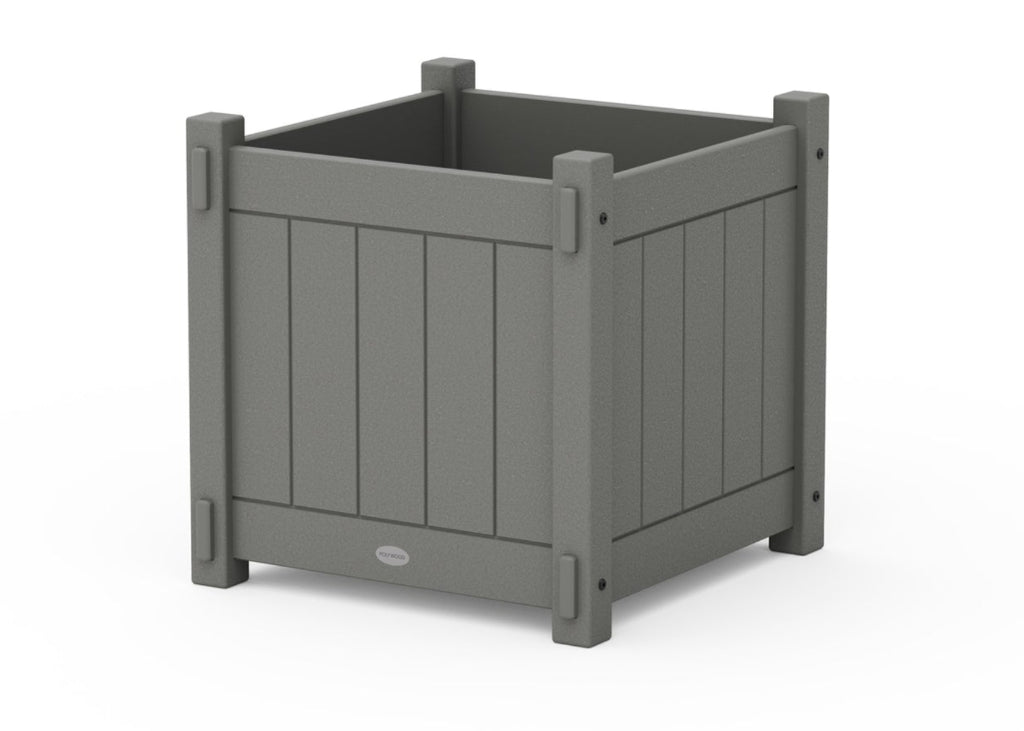 POLYWOOD Vineyard Large Square Planter Box in Slate Grey