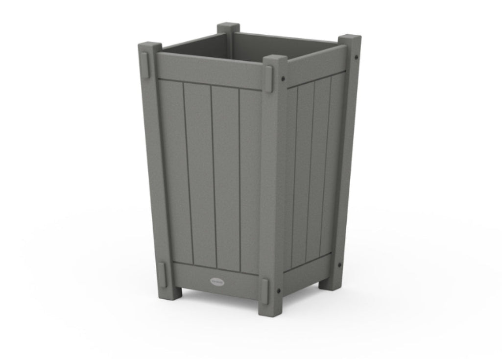 tapered square planter pot POLYWOOD Vineyard Tapered Square Planter Box in Slate Grey