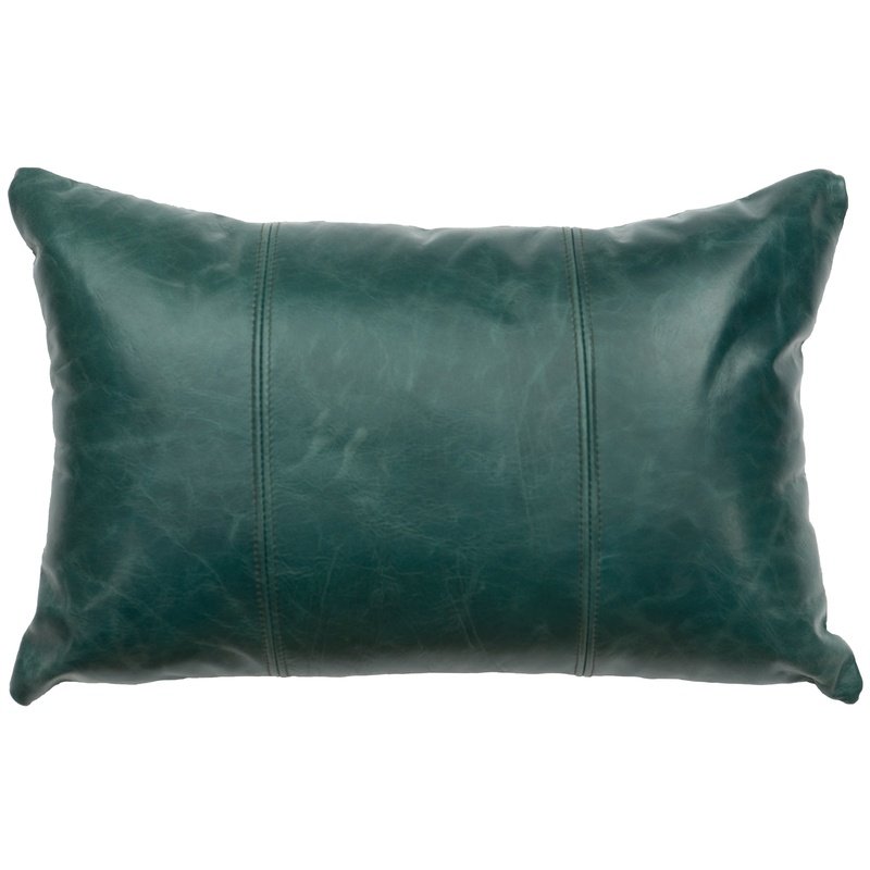 Peacock Leather Pillow 12x18