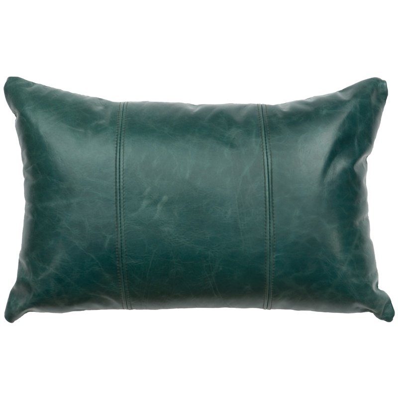 Peacock Leather Pillow 12x18