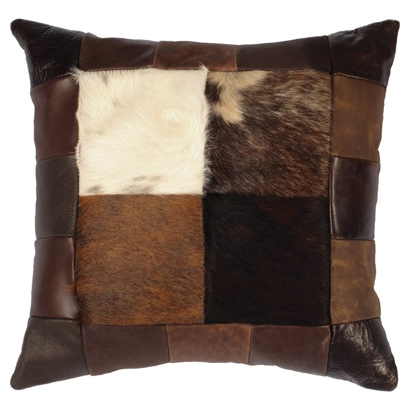 Four Square Leather Pillow (16"x16")