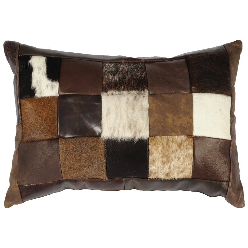 Patchwork Leather Pillow (12"x18")