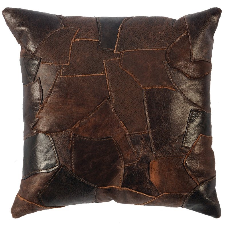 Patchwork Leather Pillow (16"x16")