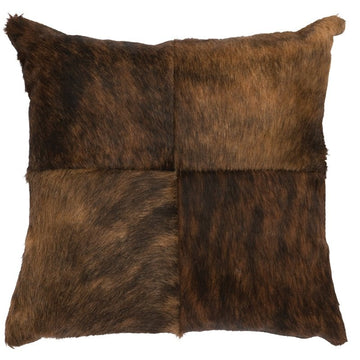 Dark Brindle Leather Pillow (16"x16")