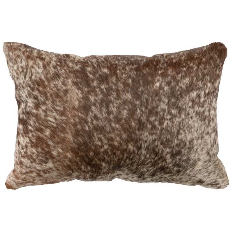 Dark Brown Speckled Leather Pillow (12"x18")