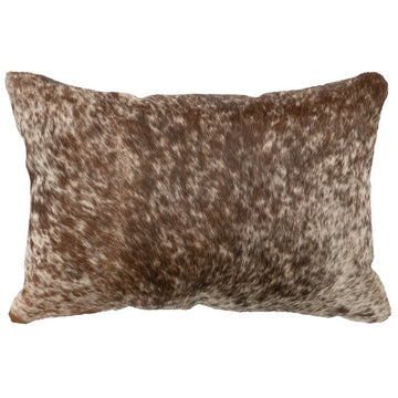 Dark Brown Speckled Leather Pillow (12"x18")