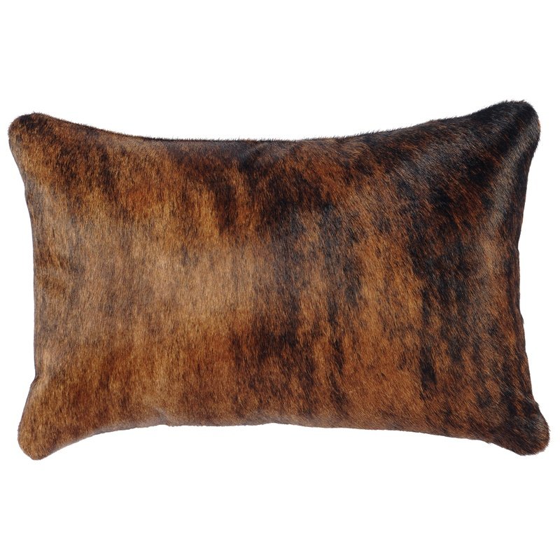 Dark Brindle Leather Pillow (12"x18")