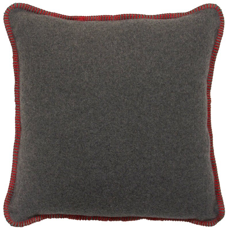 Solid Greystone Pillow (Red Hot)