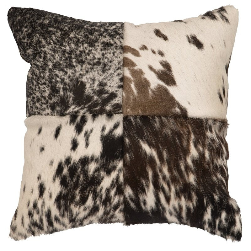Dark Brown Speckled Leather Pillow (16"x16")
