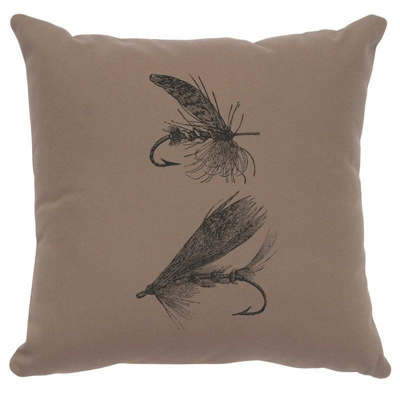"Flies" Image Pillow - Cotton Taupe