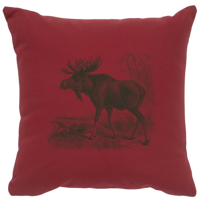"Moose Scene" Image Pillow - Cotton Brick