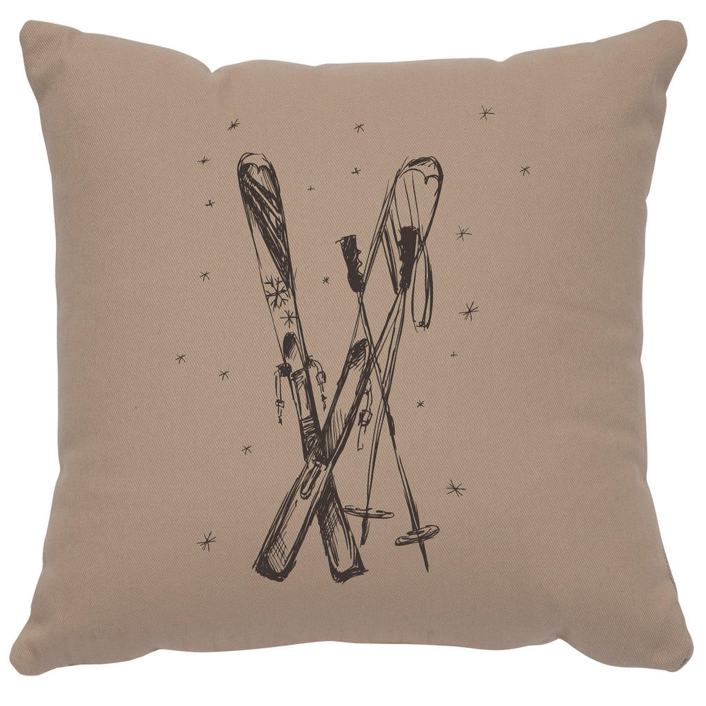 "Ski's" Image Pillow - Cotton Alabaster by Wooded River