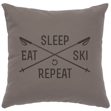 "Sleep, Eat, Ski" Image Pillow - Cotton Chrome