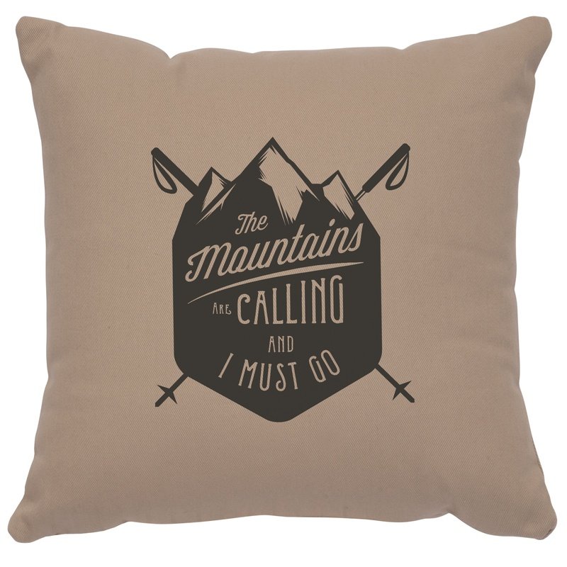 "Mountains are Calling" Image Pillow - Cotton Alabaster