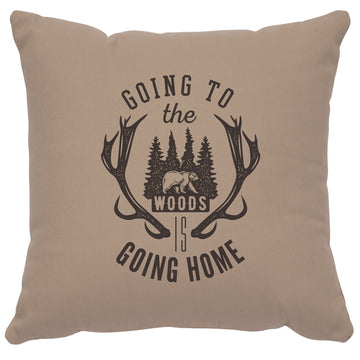 "Going to the Woods" Image Pillow - Cotton Alabaster by Wooded River