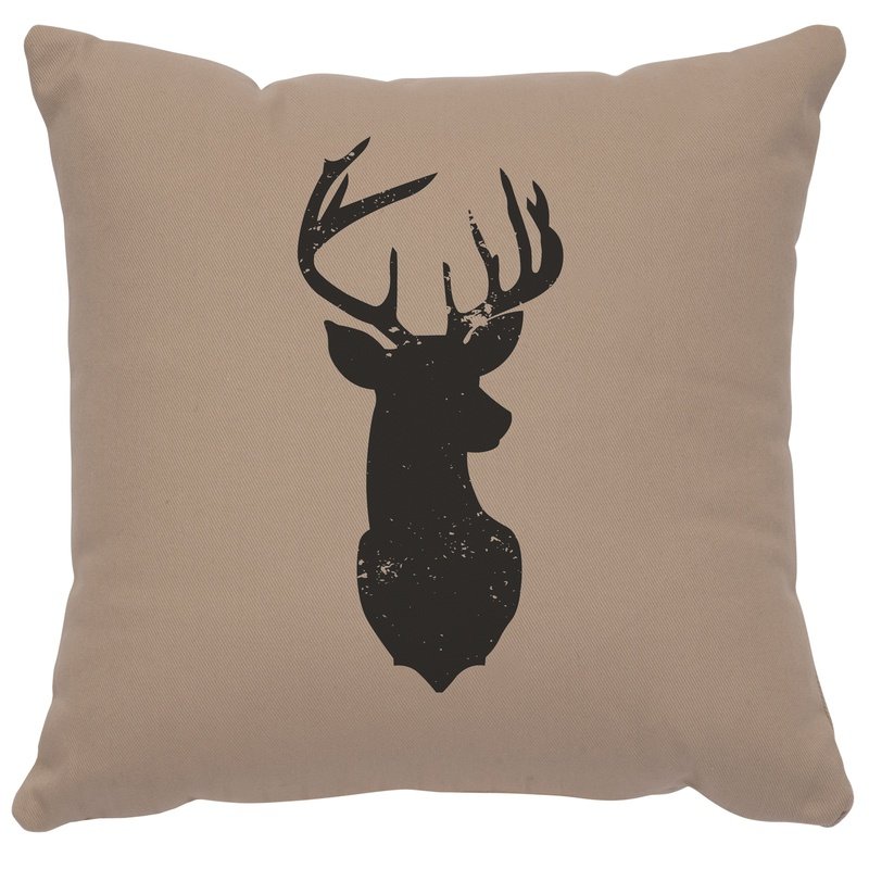 "Deer Silhouette" Image Pillow - Cotton Alabaster