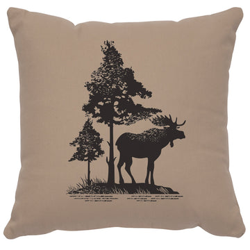"Moose Tree" Image Pillow - Cotton Alabaster by Wooded River
