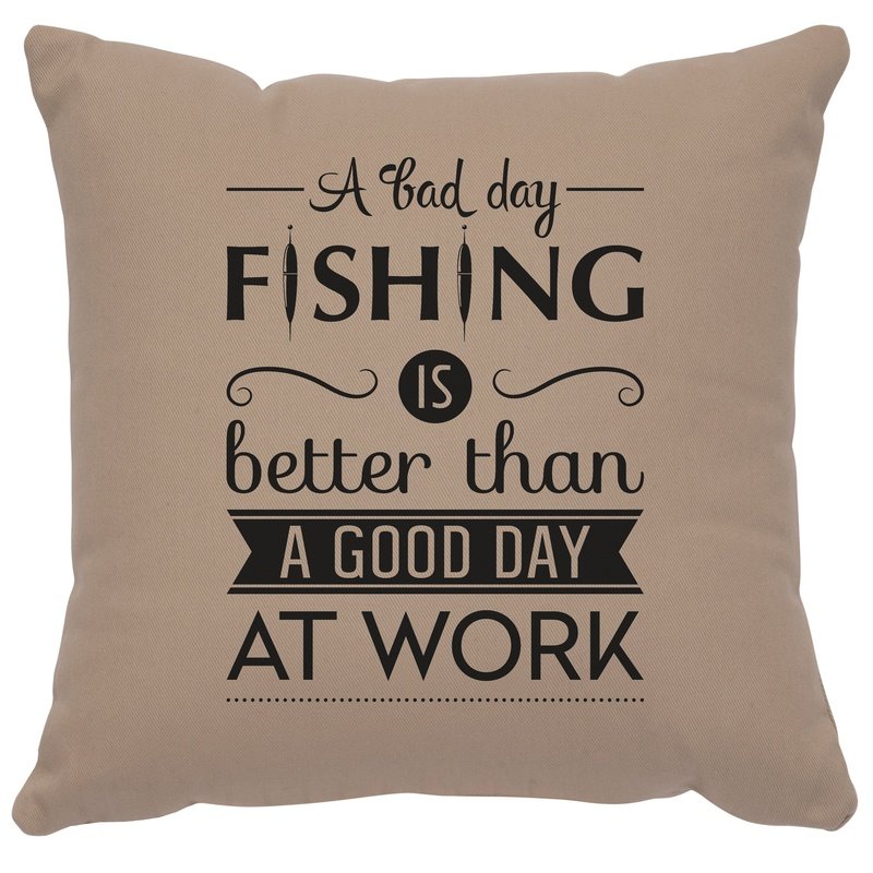 "Fishing Day" Image Pillow - Cotton Alabaster