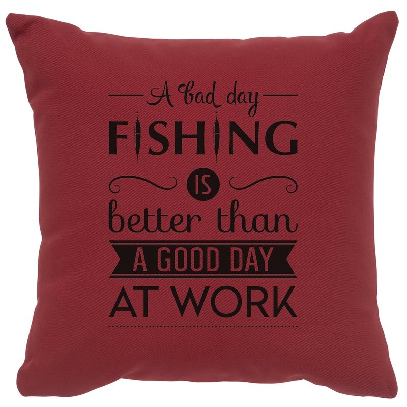 "Fishing Day" Image Pillow - Cotton Brick