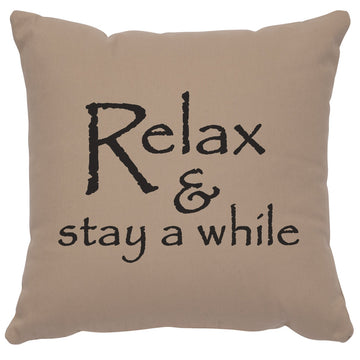 "Relax" Image Pillow - Cotton Alabaster by Wooded River