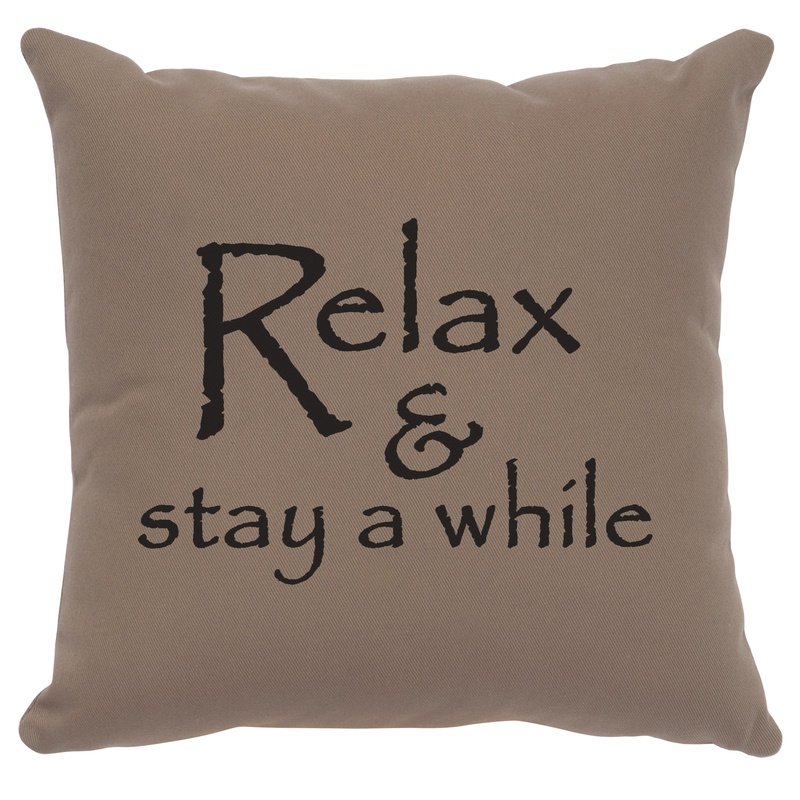 "Relax" Image Pillow - Cotton Taupe