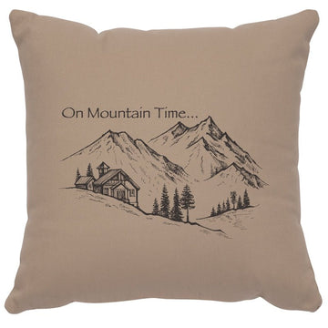 "Mountain Time" Image Pillow - Cotton Alabaster