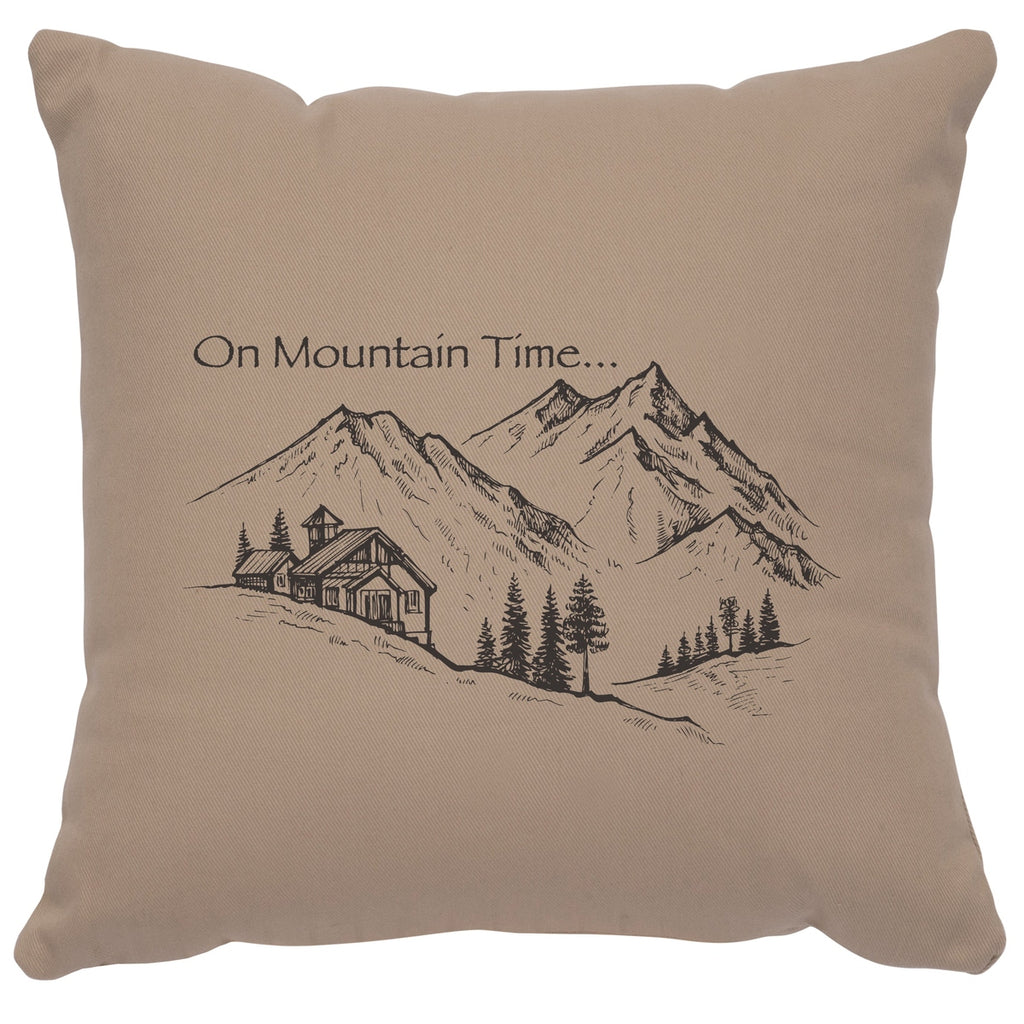 "Mountain Time" Image Pillow - Cotton Alabaster by Wooded River