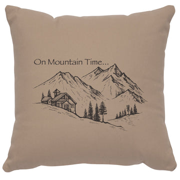 "Mountain Time" Image Pillow - Cotton Alabaster by Wooded River