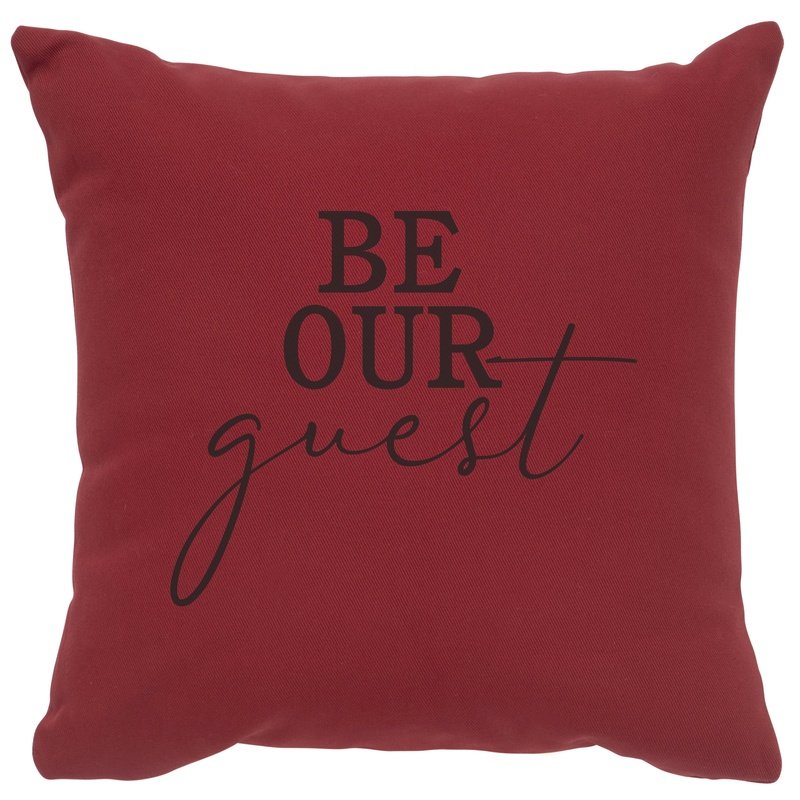 "Be Our Guest" Image Pillow - Cotton Brick