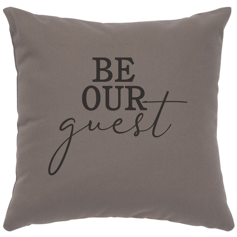 "Be Our Guest" Image Pillow - Cotton Chrome
