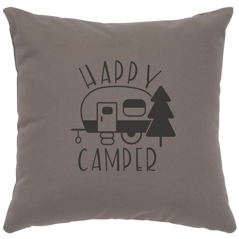 "Happy Camper" Image Pillow - Cotton Chrome