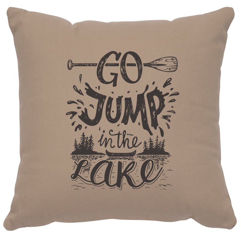 "Jump in Lake" Image Pillow - Cotton Alabaster