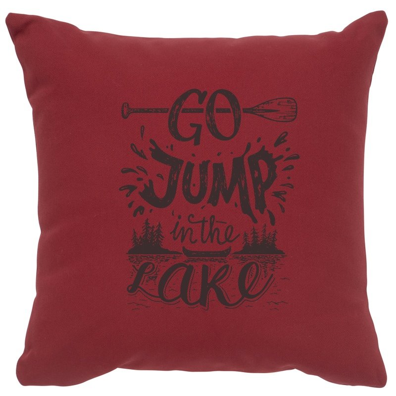 "Jump in Lake" Image Pillow - Cotton Brick