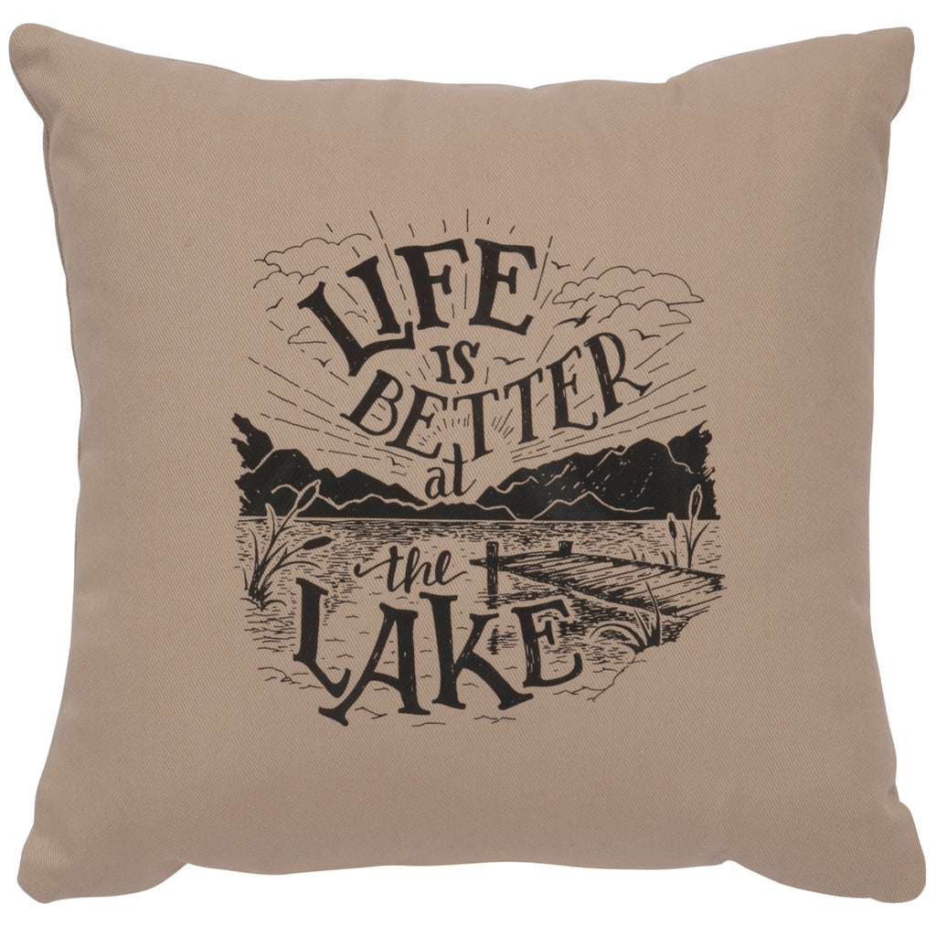 "Life is Better" Image Pillow - Cotton Alabaster by Wooded River