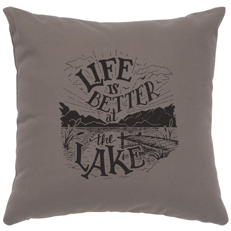 "Life is Better" Image Pillow - Cotton Chrome