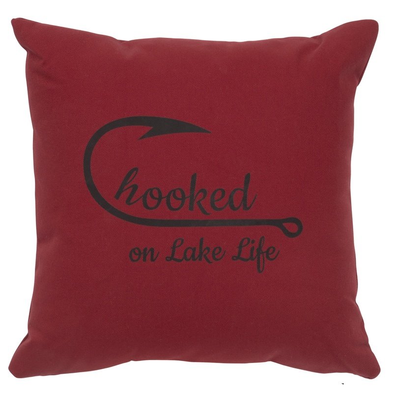 "Hooked" Image Pillow - Cotton Brick