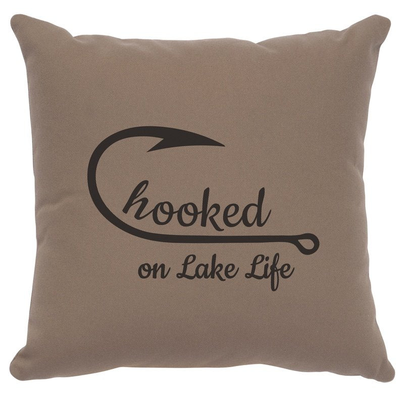 "Hooked" Image Pillow - Cotton Taupe