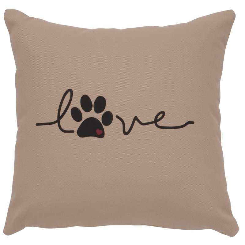 "Love Paw" Image Pillow - Cotton Alabaster