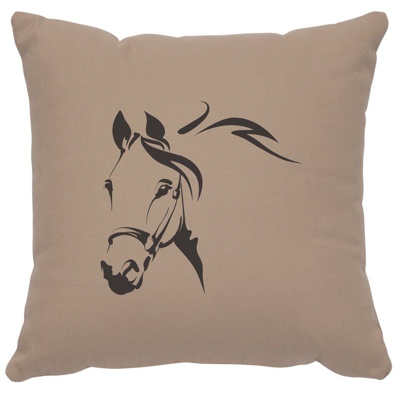 "Horse Profile" Image Pillow - Cotton Alabaster