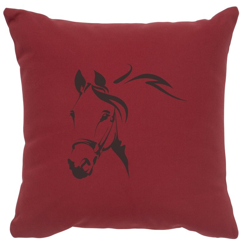 "Horse Profile" Image Pillow - Cotton Brick