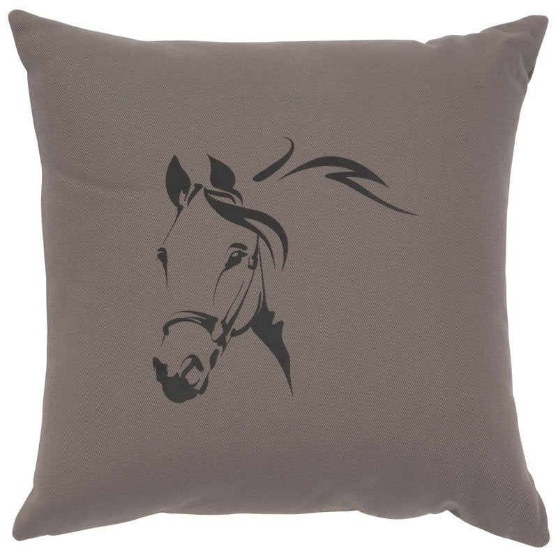 "Horse Profile" Image Pillow - Cotton Chrome