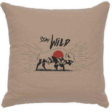 "Stay Wild" Image Pillow - Cotton Alabaster by Wooded River