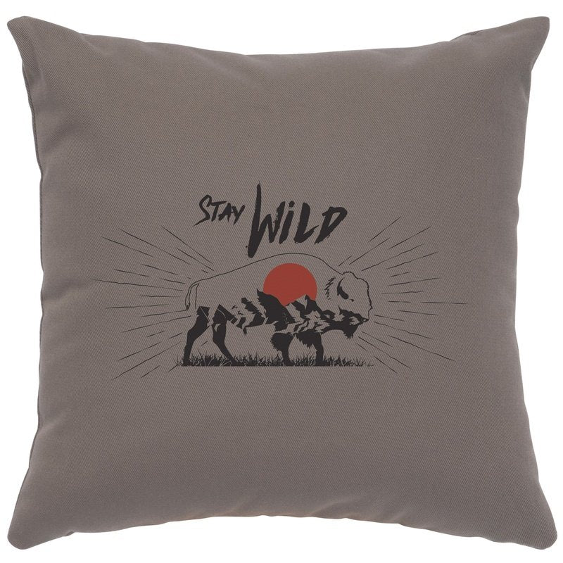 "Stay Wild" Image Pillow - Cotton Chrome