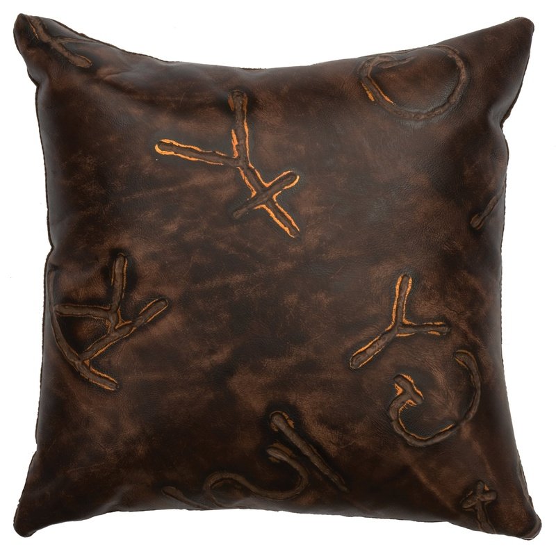 Brands Leather Pillow 16x16