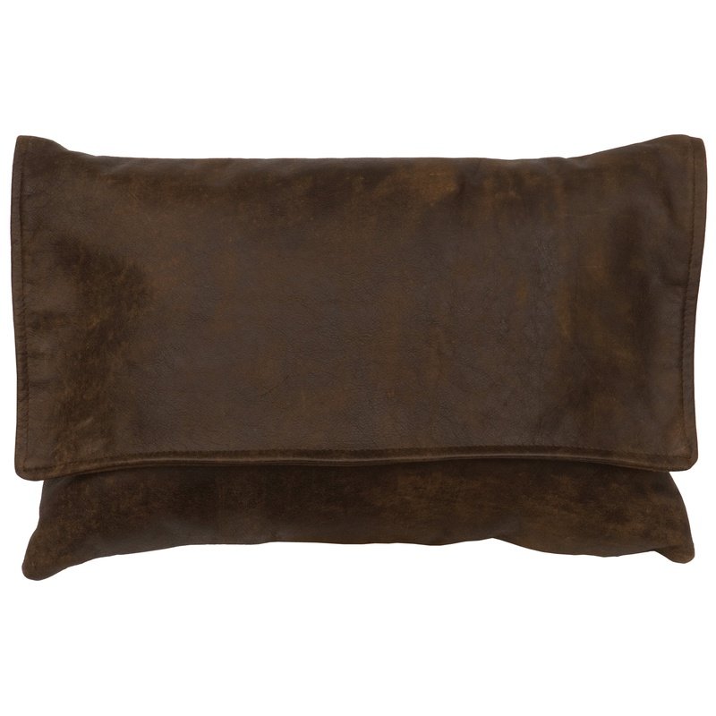 Timber Leather Pillow 12x18